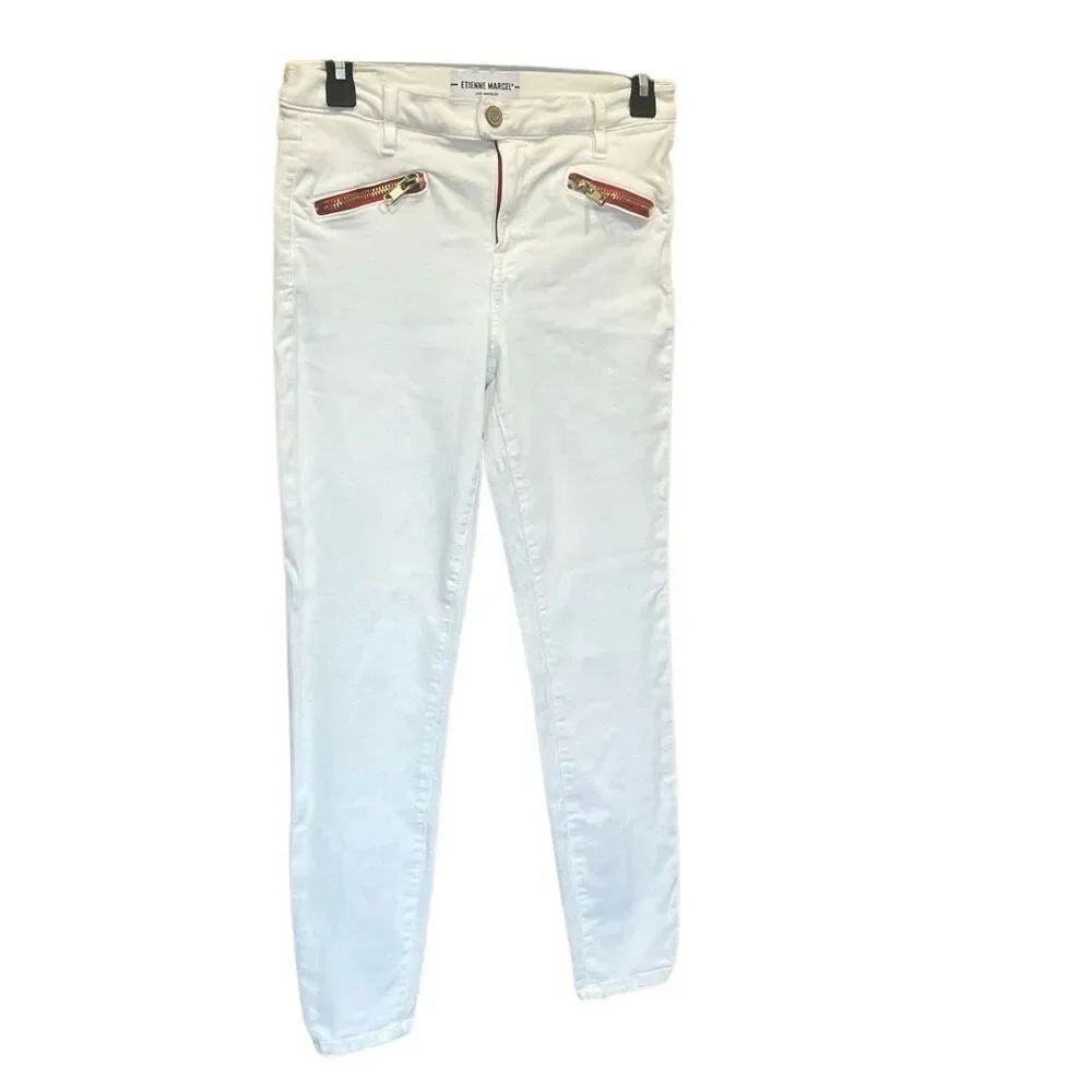 Etienne Marcel Midrise Ankle Non Ripped Jeans Zipper accents size 28 #778